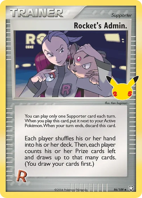 Rocket's Admin. 86 Pokemon card from Celebrations set