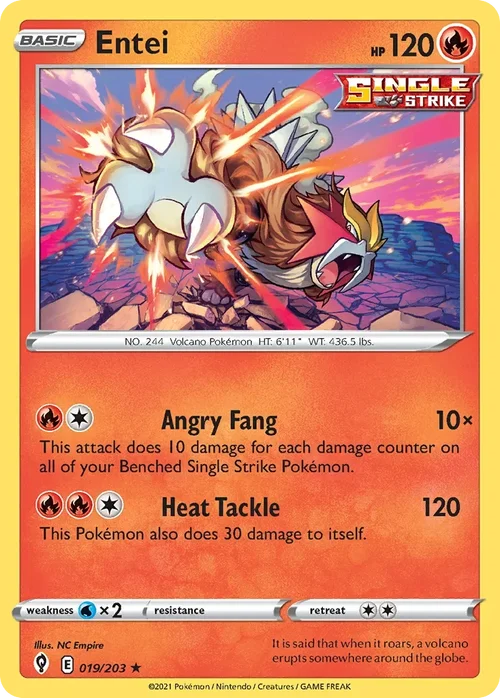 019/203 from Evolving Skies Holo Rare Pokemon Card