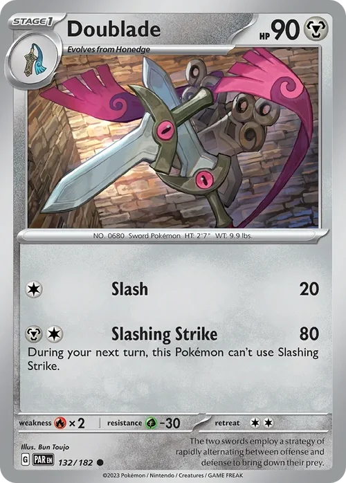 Doublade 132 Pokemon card from Paradox Rift set