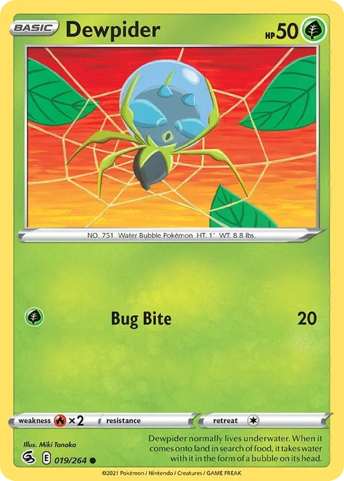 Dewpider 19 Pokemon card from Fusion Strike set