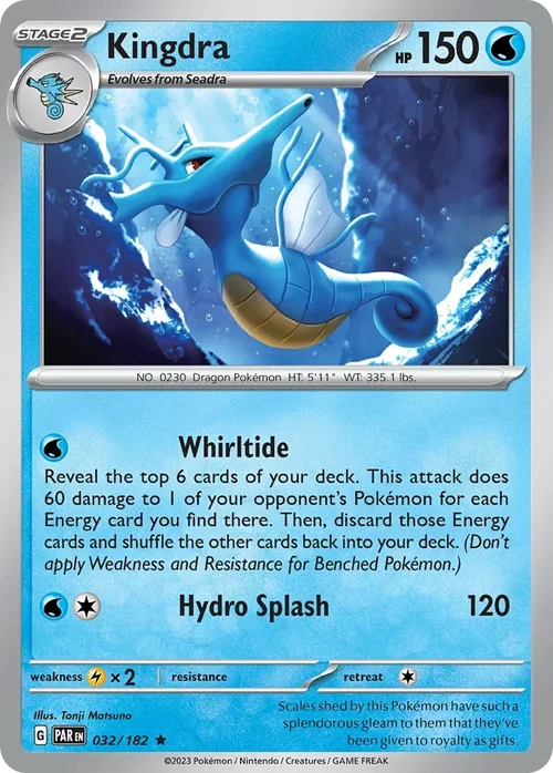 Kingdra 32 Pokemon card from Paradox Rift set
