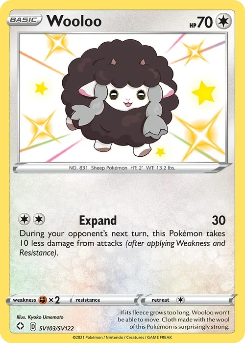 Wooloo SV103 Pokemon card from Shining Fates set