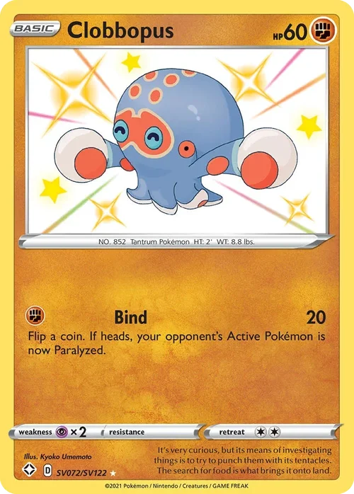 Clobbopus SV072 Pokemon card from Shining Fates set