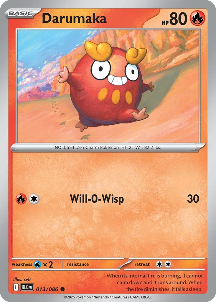 Darumaka 13 Pokémon card - Common