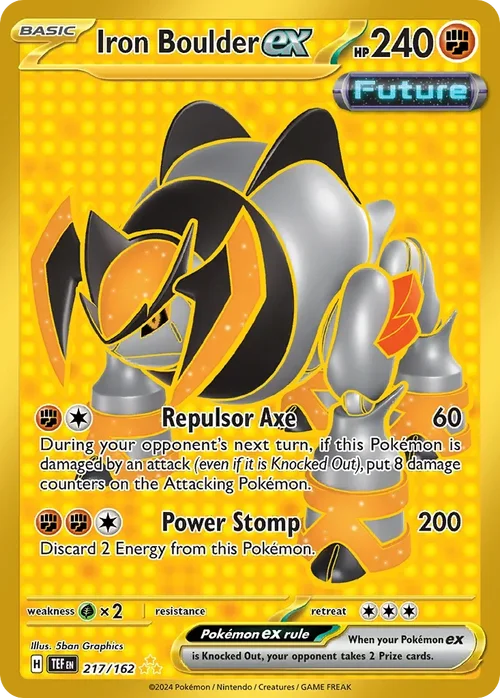 Iron Boulder ex 217 Pokemon card from Temporal Forces set