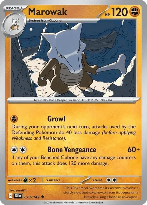 Marowak 73 Pokemon card from Stellar Crown set