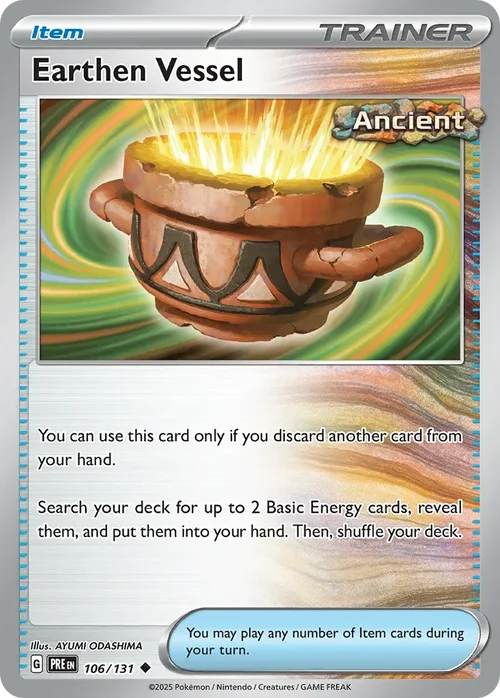 Earthen Vessel 106 Pokemon card from Prismatic Evolutions set