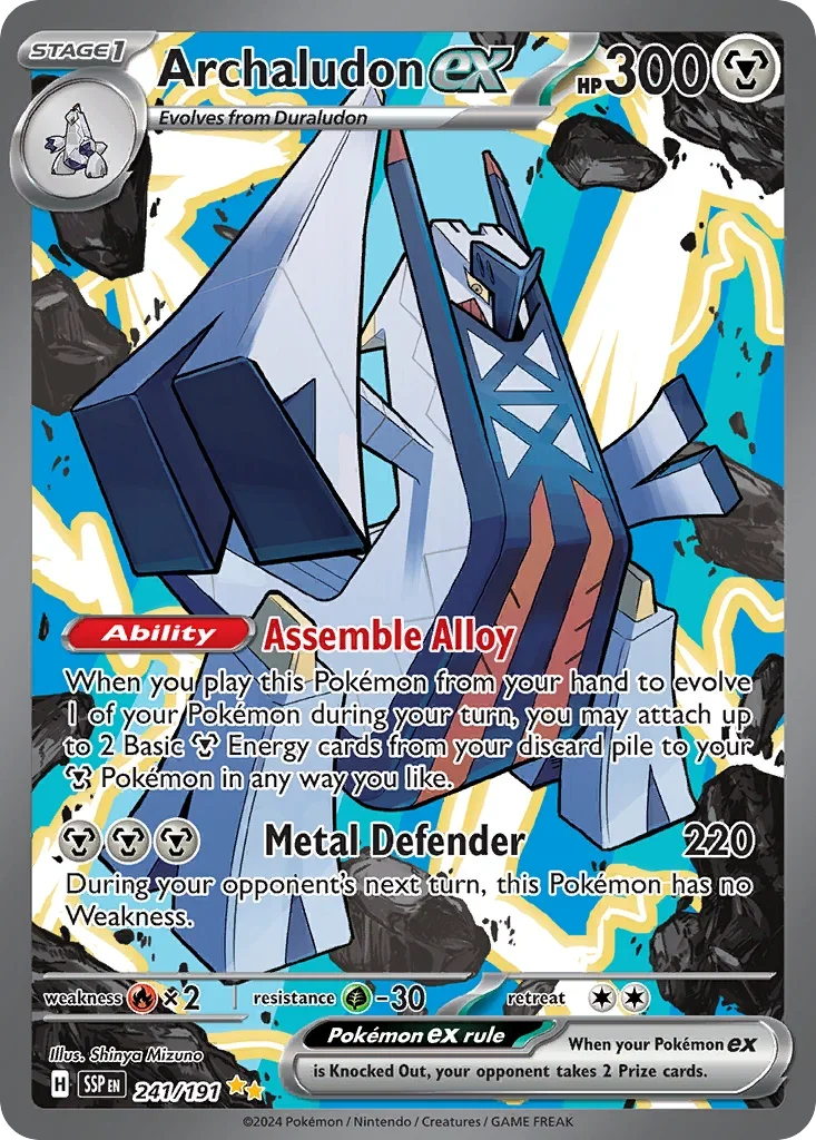 Archaludon ex 241/167 Pokemon card from Surging Sparks set