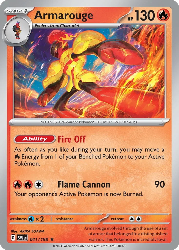 Armarouge 41 Pokemon card from Scarlet & Violet set