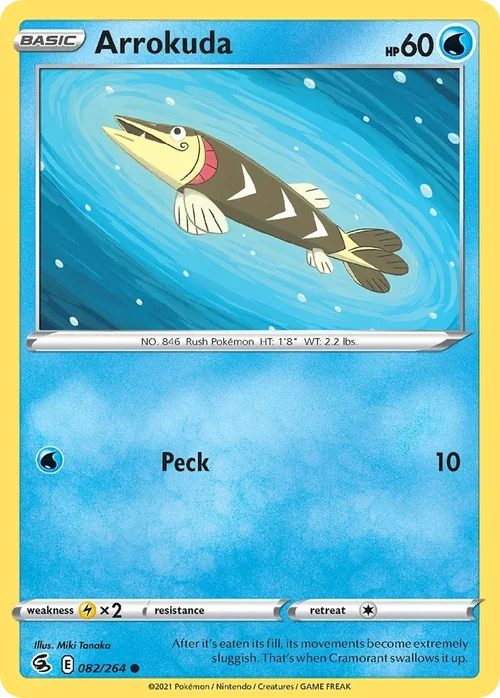 Arrokuda 82 Pokemon card from Fusion Strike set