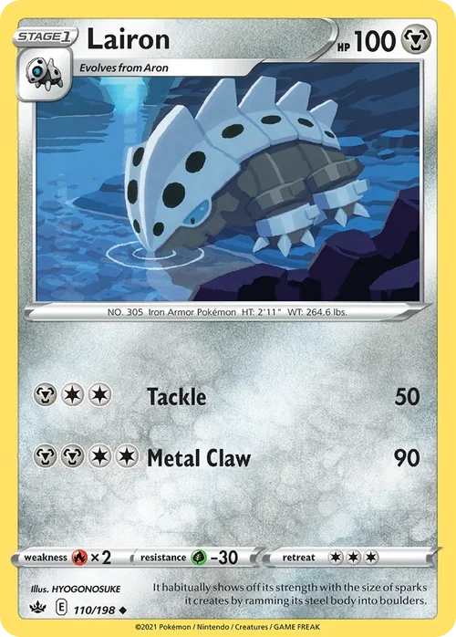 Lairon 110 Pokemon card from Chilling Reign set