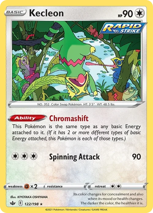 Kecleon 122 Pokemon card from Chilling Reign set