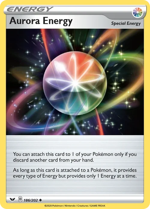 Aurora Energy 186 Pokemon card from Sword & Shield set
