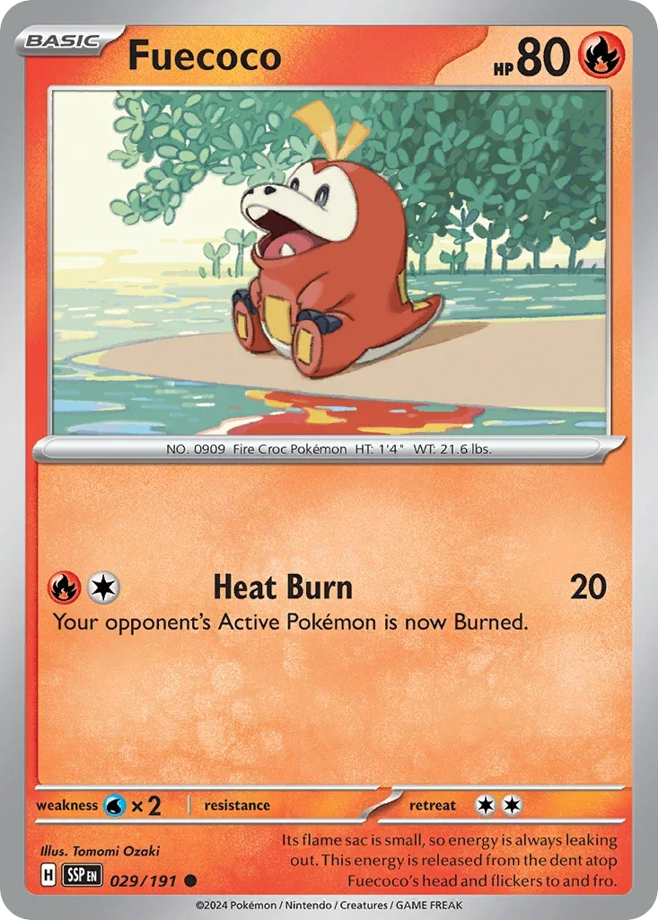 Fuecoco 029/167 Pokemon card from Surging Sparks set