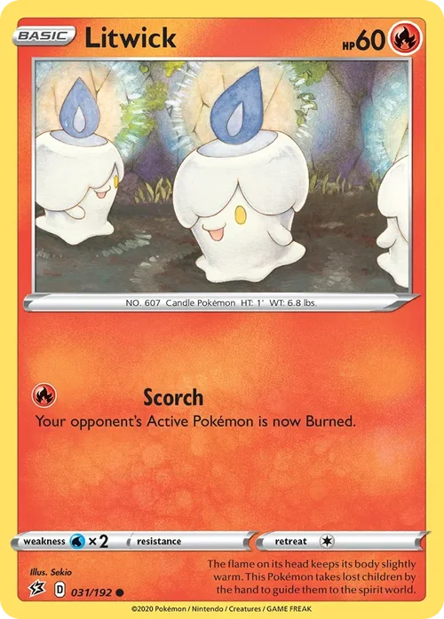Litwick 31 Pokemon card from Rebel Clash set
