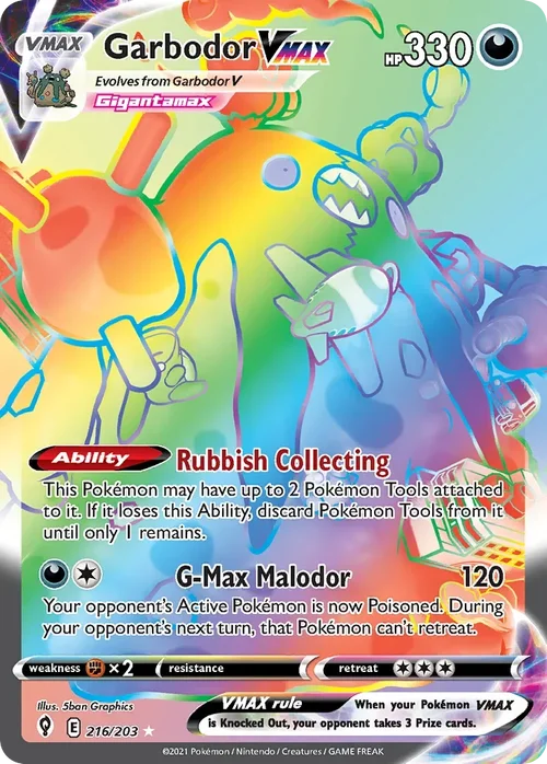 216/203 from Evolving Skies Rainbow Rare Pokemon Card