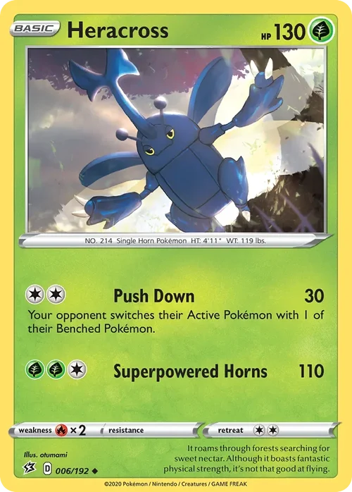 Heracross 6 Pokemon card from Rebel Clash set