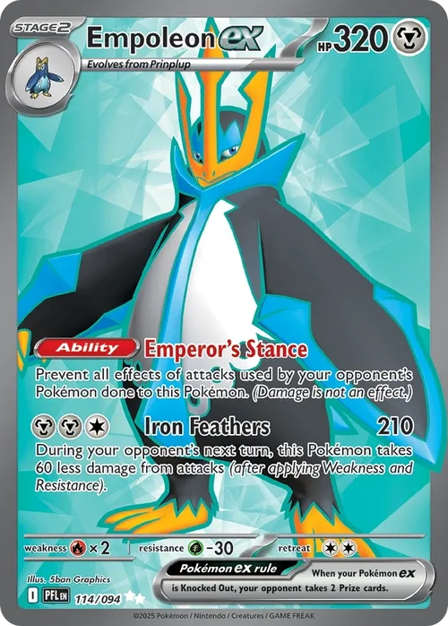 Empoleon ex 114 Pokémon card from Phantasmal Flames set