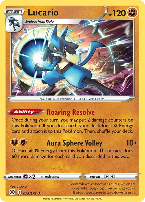 Lucario 079 Pokemon card from Brilliant Stars set