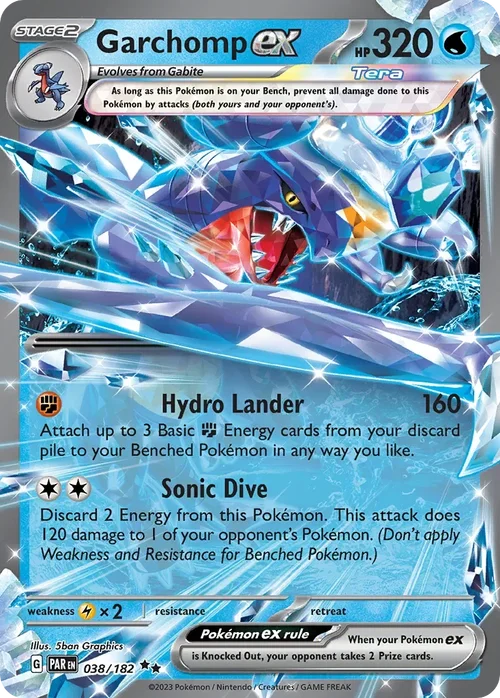 Garchomp ex 38 Pokemon card from Paradox Rift set