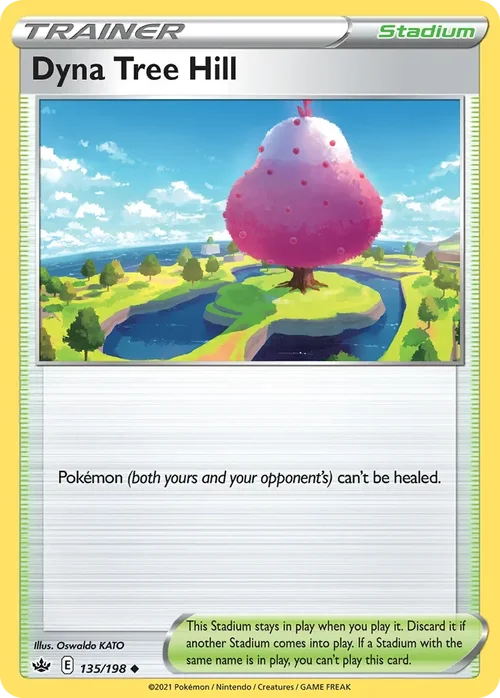 Dyna Tree Hill 135 Pokemon card from Chilling Reign set