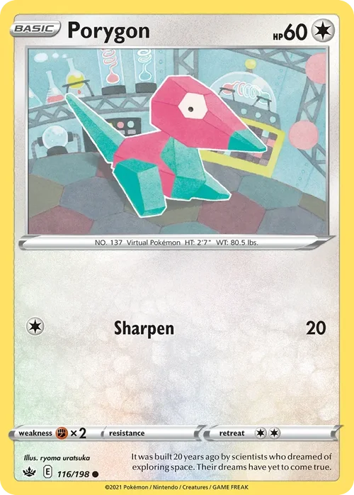 Porygon 116 Pokemon card from Chilling Reign set