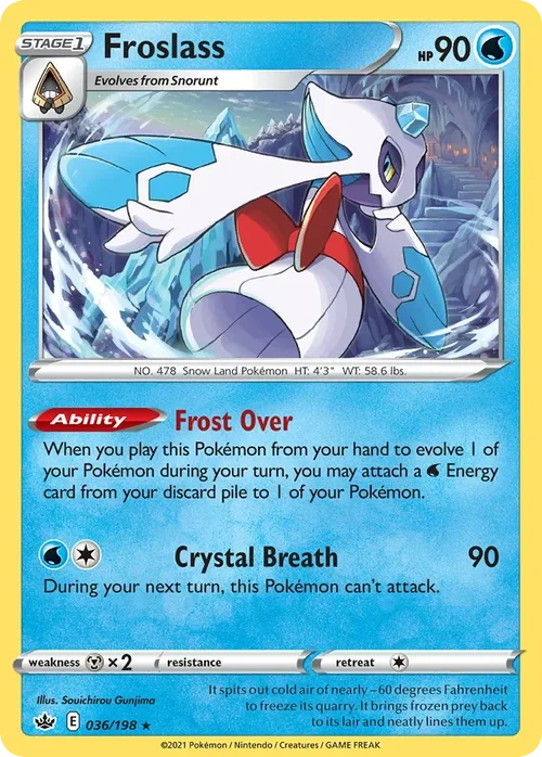 Froslass 36 Pokemon card from Chilling Reign set