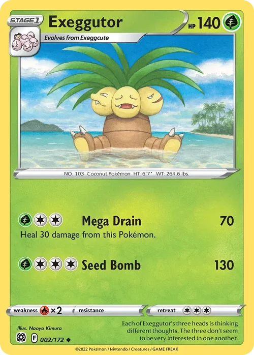 Exeggutor 002 Pokemon card from Brilliant Stars set
