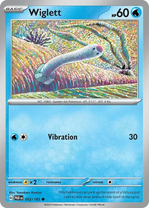 Wiglett 52 Pokemon card from Paradox Rift set