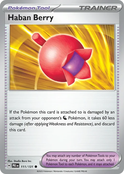 Haban Berry 111 Pokemon card from Prismatic Evolutions set