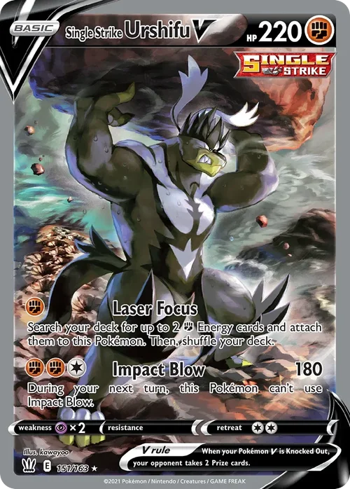 Single Strike Urshifu V 151 Pokemon card from Battle Styles set