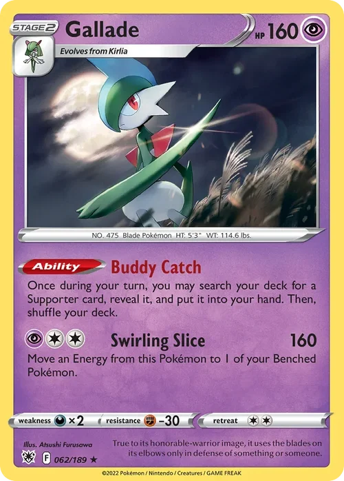 Gallade 062 Pokémon card from Astral Radiance set