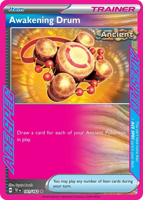 Awakening Drum 141 Pokemon card from Temporal Forces set