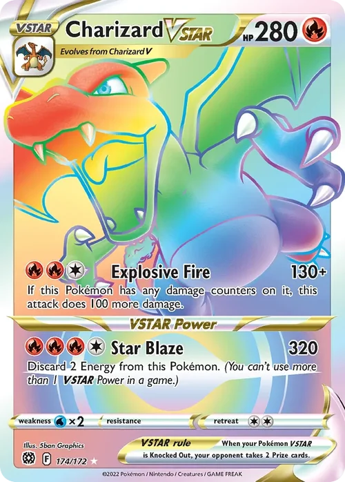 Charizard VSTAR 174 Pokemon card from Brilliant Stars set