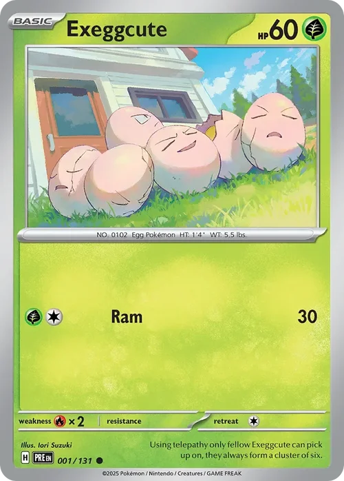Exeggcute 1 Pokemon card from Prismatic Evolutions set