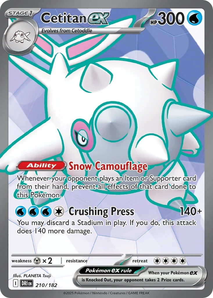 Cetitan ex 210 Pokemon card from Destined Rivals set