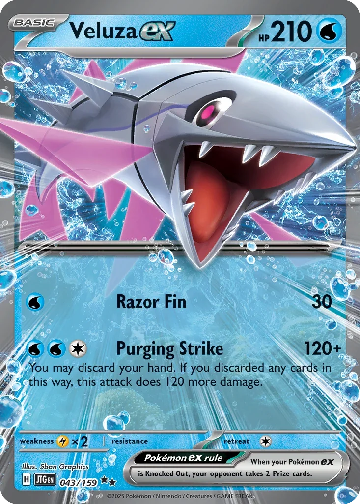 Veluza ex 43 Pokémon card from JTG set