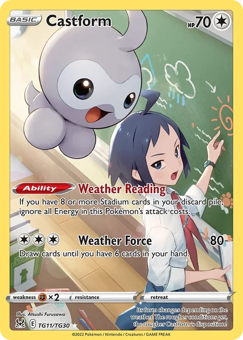 Castform TG11 Pokemon card from Lost Origin set