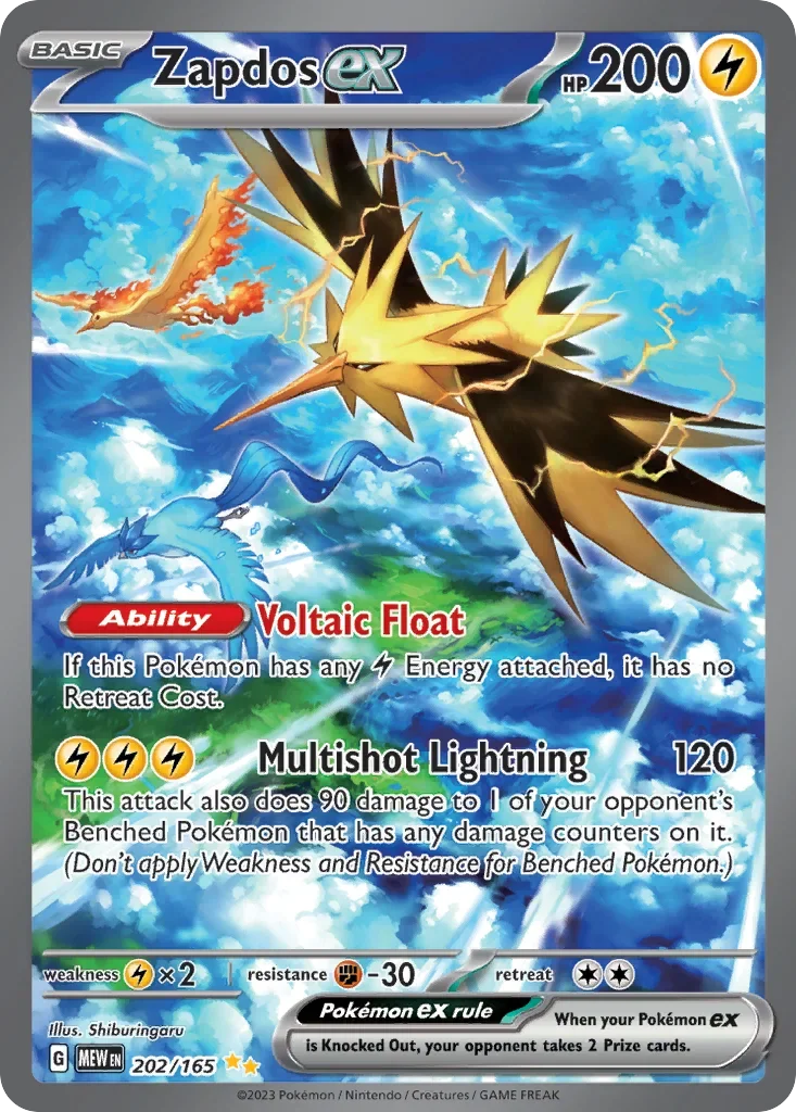 Zapdos ex 202 Pokémon card