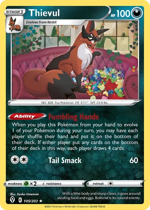 105/203 from Evolving Skies Rare Pokemon Card