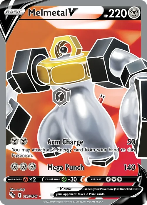 Melmetal V 75 Pokemon card from Pokemon GO set