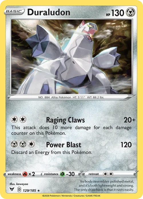 Duraludon 129 Pokemon card from Vivid Voltage set