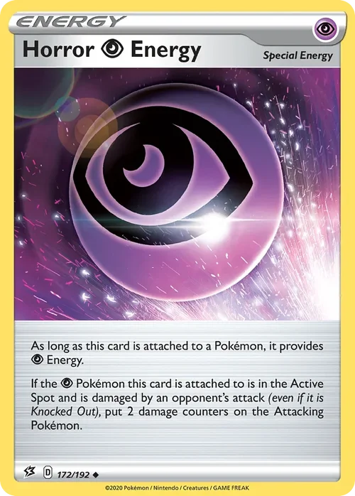 Horror Psychic Energy 172 Pokemon card from Rebel Clash set