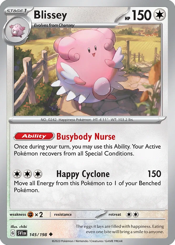 Blissey 145 Pokemon card from Scarlet & Violet set