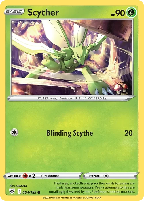 Scyther 004 Pokémon card from Astral Radiance set