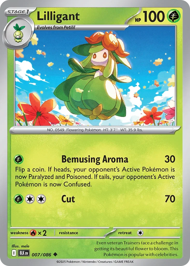Lilligant 7 Pokémon card - Uncommon