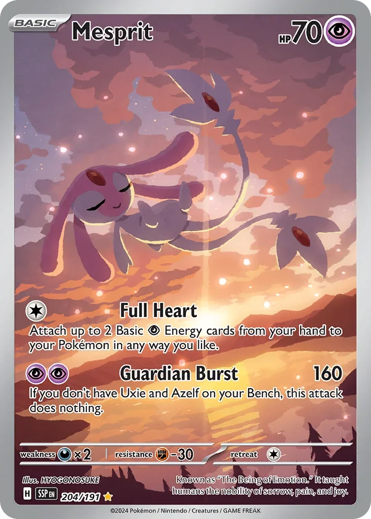 Mesprit 204/167 Pokemon card from Surging Sparks set