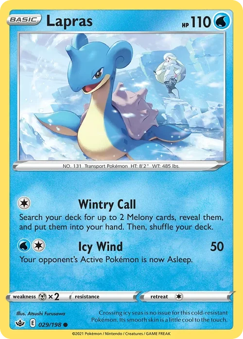 Lapras 29 Pokemon card from Chilling Reign set