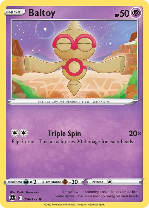 Baltoy 058 Pokemon card from Brilliant Stars set