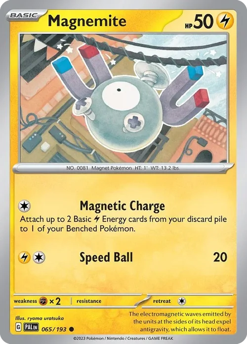 Magnemite 65 Pokemon card from Paldea Evolved set